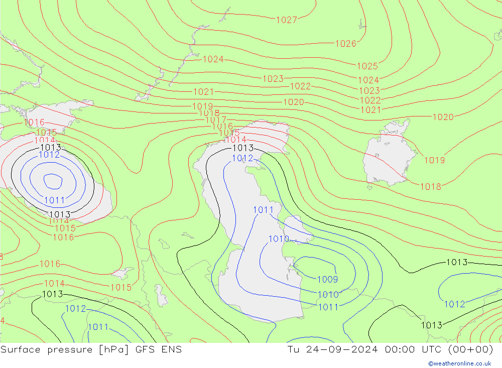 ciśnienie GFS ENS wto. 24.09.2024 00 UTC