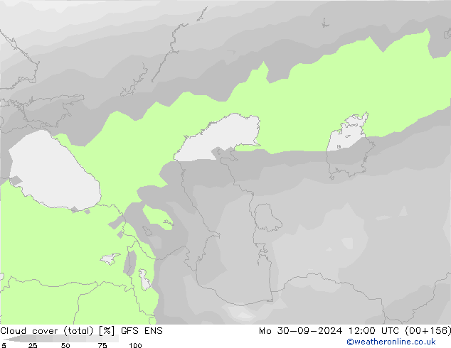 Cloud cover (total) GFS ENS Mo 30.09.2024 12 UTC