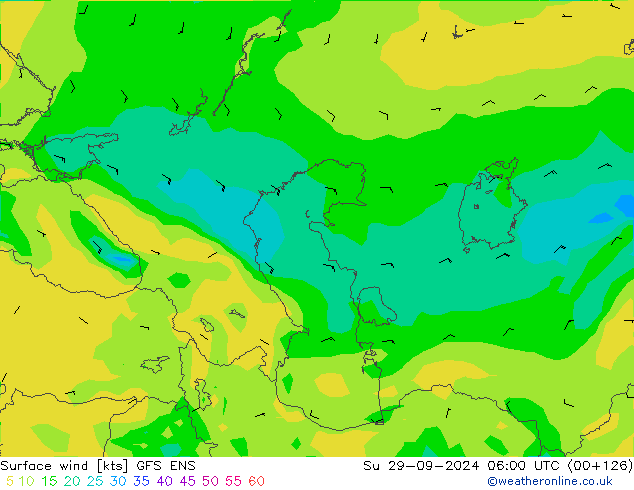 ветер 10 m GFS ENS Вс 29.09.2024 06 UTC