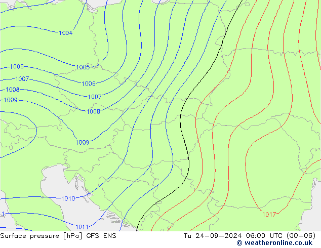 Surface pressure GFS ENS Tu 24.09.2024 06 UTC