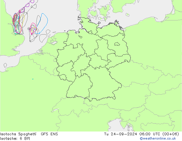 Isotachen Spaghetti GFS ENS Di 24.09.2024 06 UTC