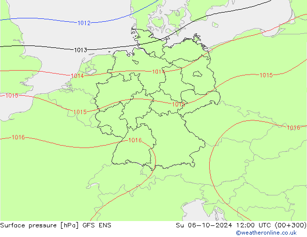 Pressione al suolo GFS ENS dom 06.10.2024 12 UTC