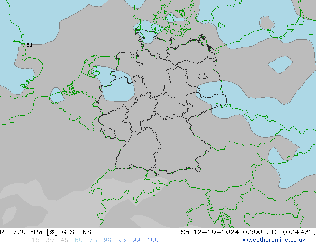 RH 700 hPa GFS ENS Sa 12.10.2024 00 UTC