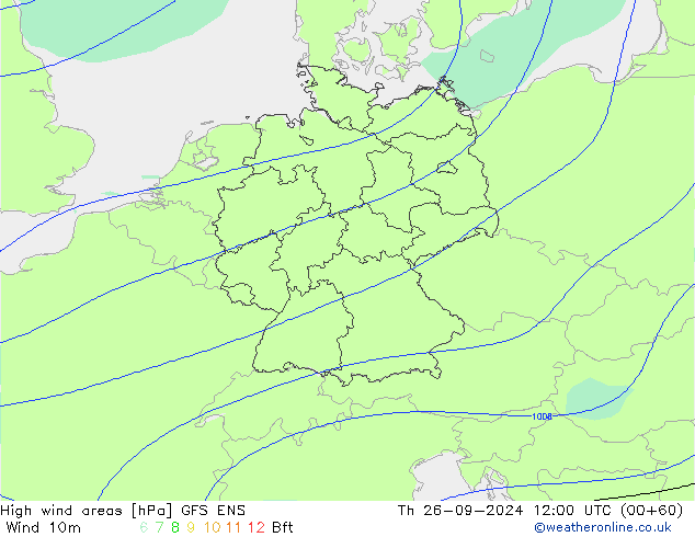 yüksek rüzgarlı alanlar GFS ENS Per 26.09.2024 12 UTC