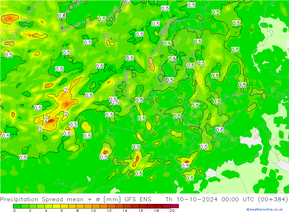  Spread GFS ENS  10.10.2024 00 UTC