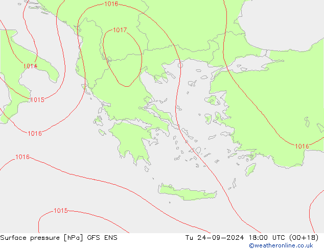 Surface pressure GFS ENS Tu 24.09.2024 18 UTC