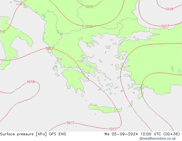 pressão do solo GFS ENS Qua 25.09.2024 12 UTC