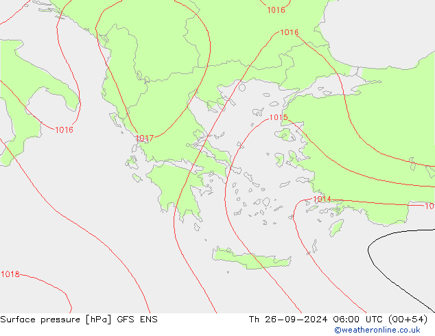 Surface pressure GFS ENS Th 26.09.2024 06 UTC