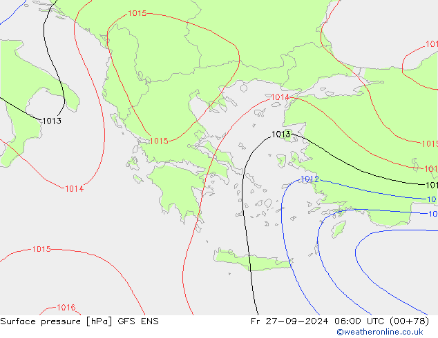 Surface pressure GFS ENS Fr 27.09.2024 06 UTC