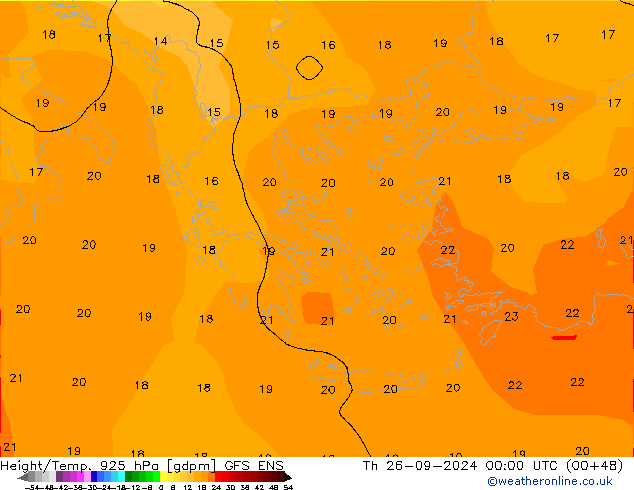 Height/Temp. 925 hPa GFS ENS Th 26.09.2024 00 UTC