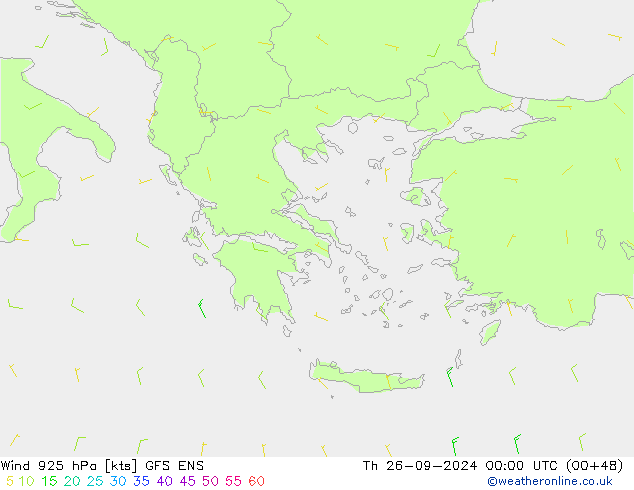 Wind 925 hPa GFS ENS Th 26.09.2024 00 UTC