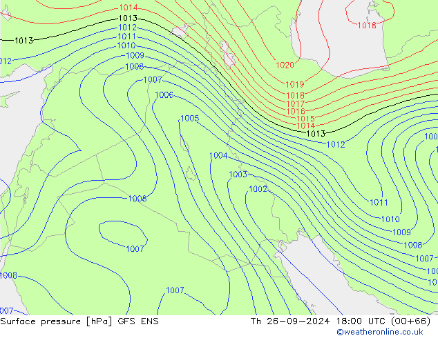 Surface pressure GFS ENS Th 26.09.2024 18 UTC