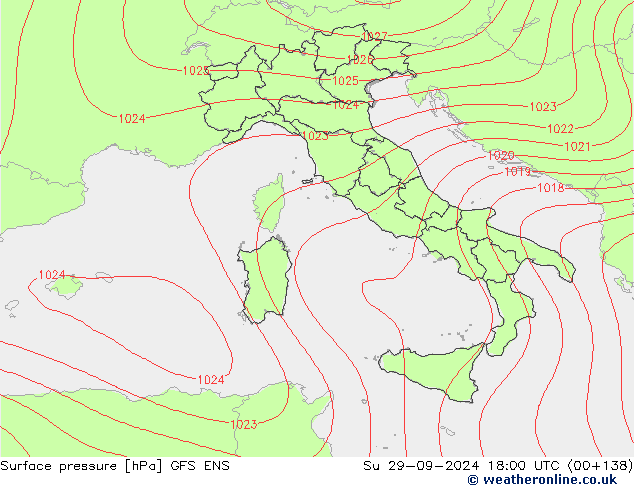 приземное давление GFS ENS Вс 29.09.2024 18 UTC