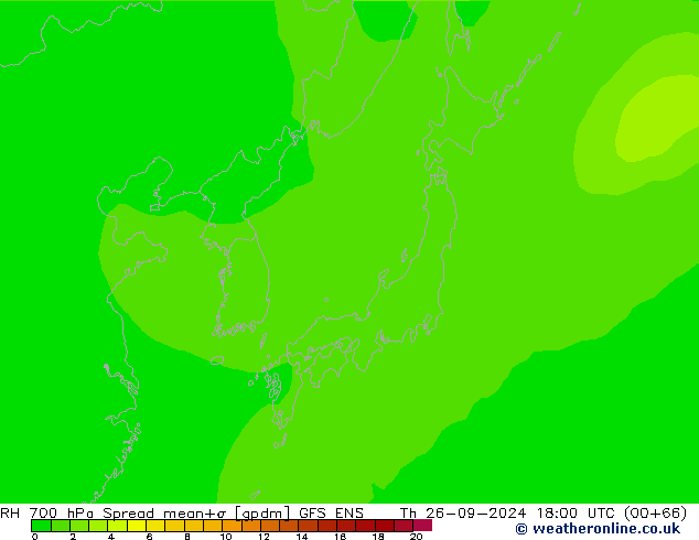 RH 700 гПа Spread GFS ENS чт 26.09.2024 18 UTC