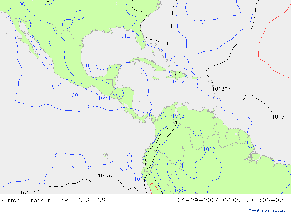 Surface pressure GFS ENS Tu 24.09.2024 00 UTC