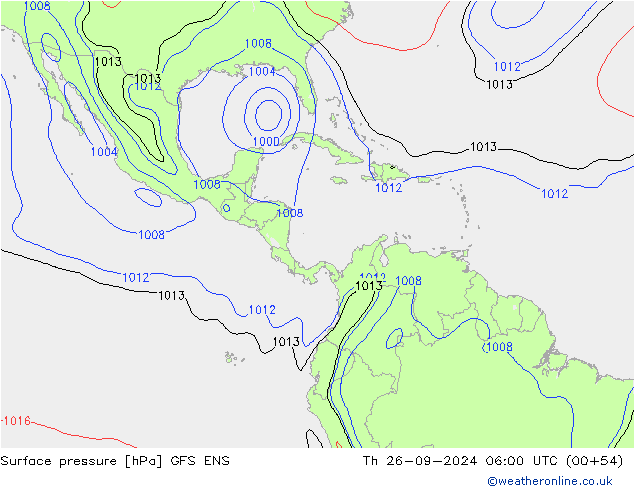 Presión superficial GFS ENS jue 26.09.2024 06 UTC