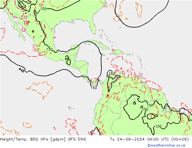 Height/Temp. 850 hPa GFS ENS wto. 24.09.2024 06 UTC