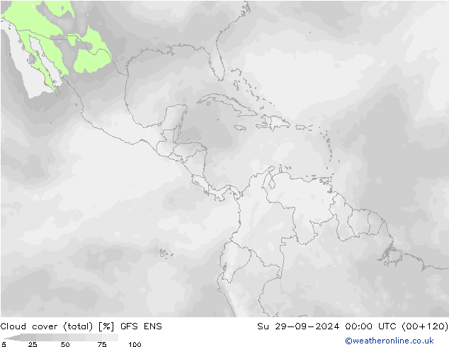 Nuages (total) GFS ENS dim 29.09.2024 00 UTC