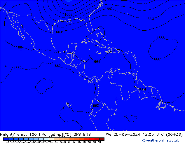 Géop./Temp. 100 hPa GFS ENS mer 25.09.2024 12 UTC