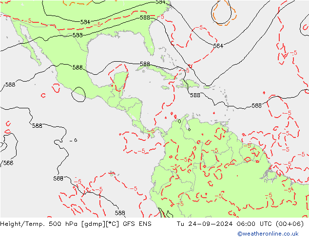 Height/Temp. 500 hPa GFS ENS wto. 24.09.2024 06 UTC