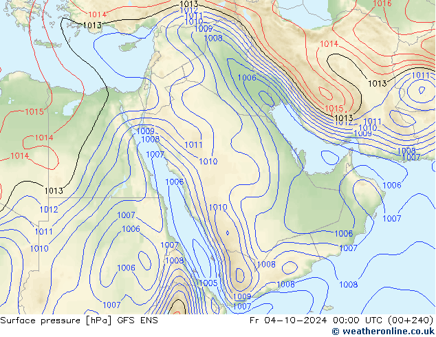 Atmosférický tlak GFS ENS Pá 04.10.2024 00 UTC