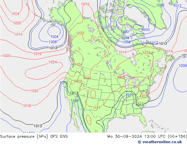 pressão do solo GFS ENS Seg 30.09.2024 12 UTC