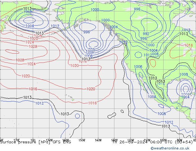 Surface pressure GFS ENS Th 26.09.2024 06 UTC