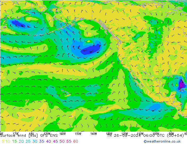 Surface wind GFS ENS Th 26.09.2024 06 UTC