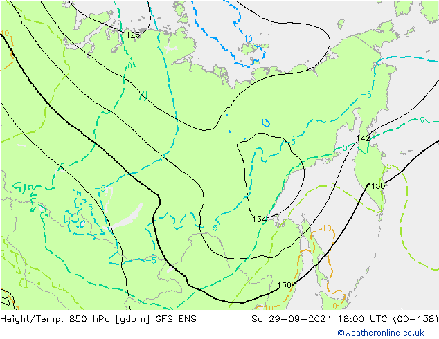 Géop./Temp. 850 hPa GFS ENS dim 29.09.2024 18 UTC