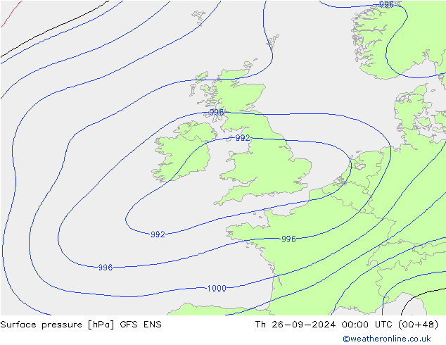 Surface pressure GFS ENS Th 26.09.2024 00 UTC