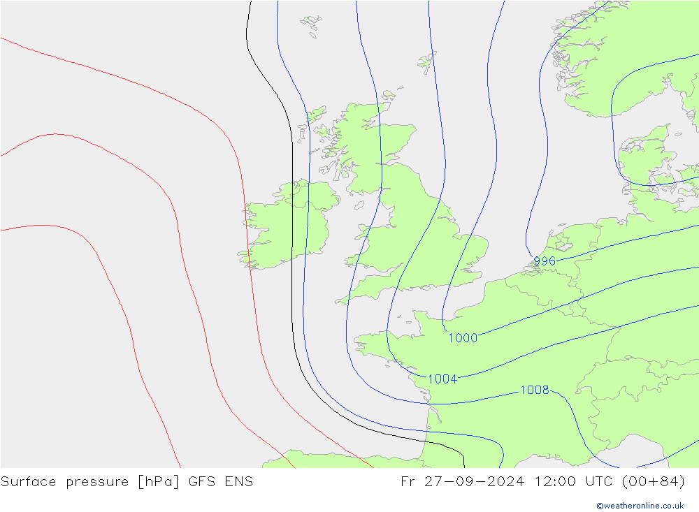 Yer basıncı GFS ENS Cu 27.09.2024 12 UTC