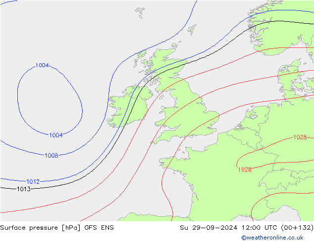 Surface pressure GFS ENS Su 29.09.2024 12 UTC