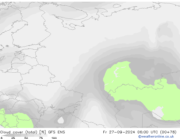 Nubes (total) GFS ENS vie 27.09.2024 06 UTC