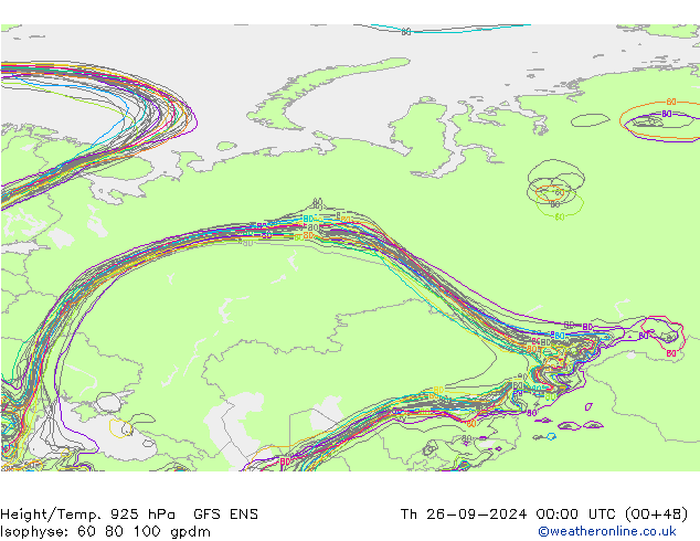 Height/Temp. 925 hPa GFS ENS Qui 26.09.2024 00 UTC