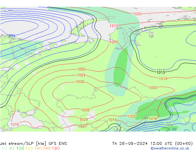 Corrente a getto GFS ENS gio 26.09.2024 12 UTC