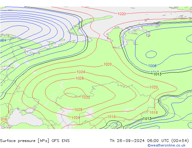 Surface pressure GFS ENS Th 26.09.2024 06 UTC