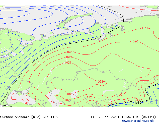 Yer basıncı GFS ENS Cu 27.09.2024 12 UTC