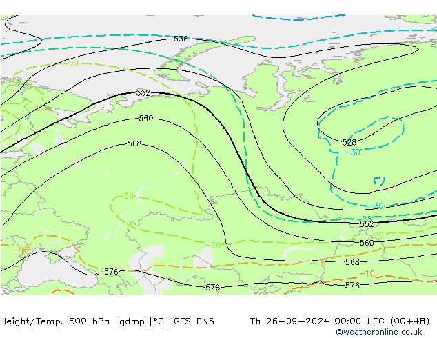 Height/Temp. 500 hPa GFS ENS Th 26.09.2024 00 UTC