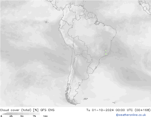 nuvens (total) GFS ENS Ter 01.10.2024 00 UTC