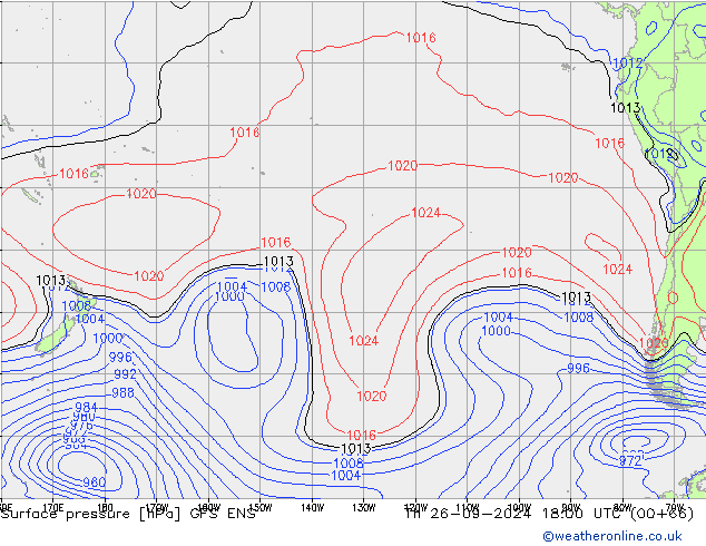 Surface pressure GFS ENS Th 26.09.2024 18 UTC