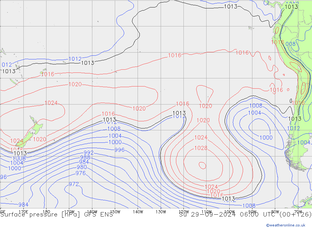 Surface pressure GFS ENS Su 29.09.2024 06 UTC