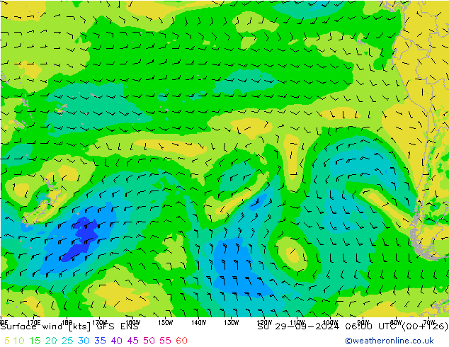 Surface wind GFS ENS Su 29.09.2024 06 UTC