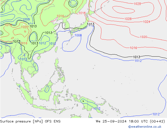 Pressione al suolo GFS ENS mer 25.09.2024 18 UTC