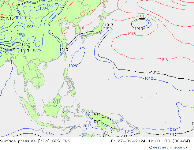 Surface pressure GFS ENS Fr 27.09.2024 12 UTC