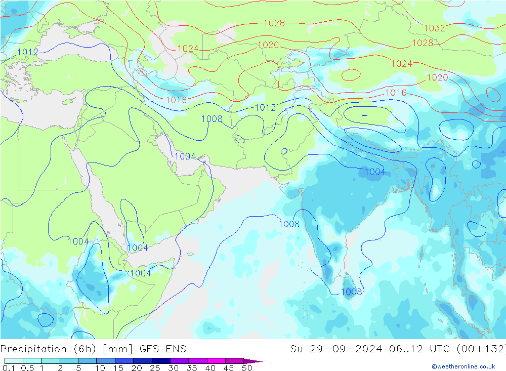 Précipitation (6h) GFS ENS dim 29.09.2024 12 UTC