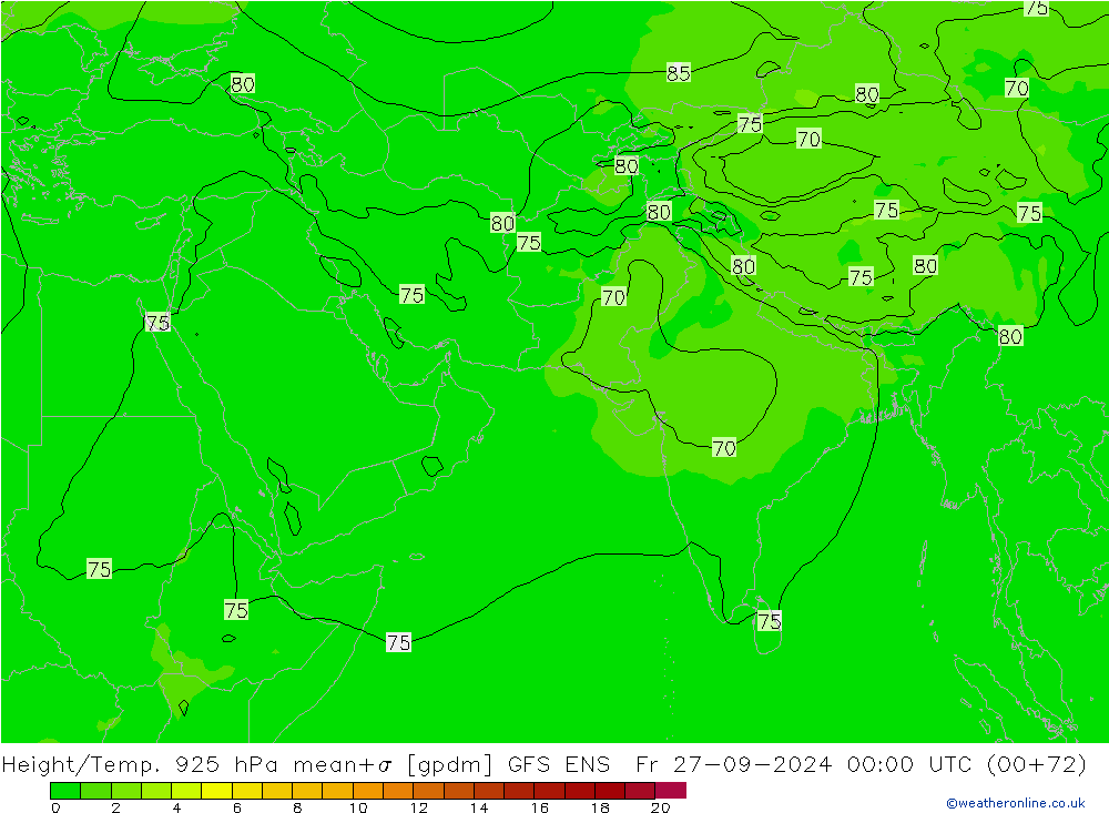 Height/Temp. 925 hPa GFS ENS Fr 27.09.2024 00 UTC