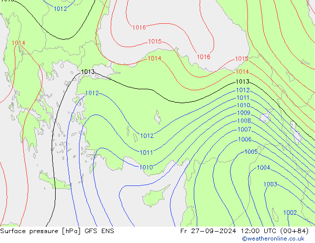 Surface pressure GFS ENS Fr 27.09.2024 12 UTC