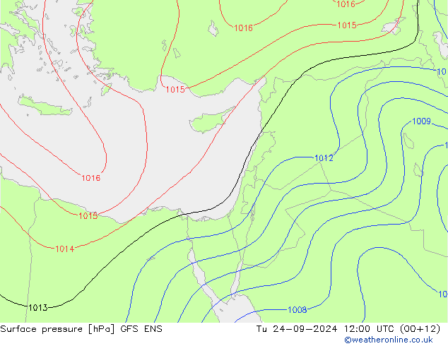 приземное давление GFS ENS вт 24.09.2024 12 UTC