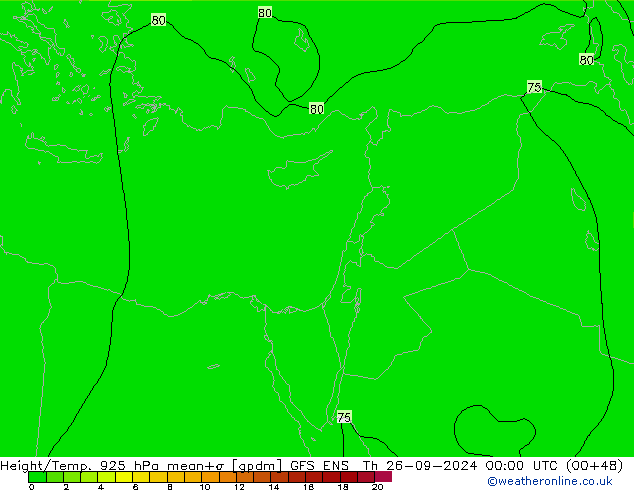 Height/Temp. 925 hPa GFS ENS Do 26.09.2024 00 UTC