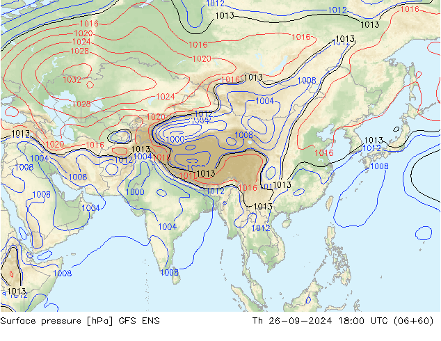 Surface pressure GFS ENS Th 26.09.2024 18 UTC